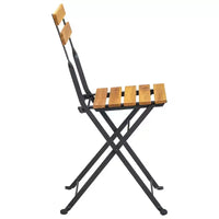 vidaXL Table et chaise bistro Marron et noir Bois d'acacia massif Moyen