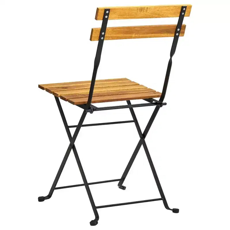 vidaXL Table et chaises de bistrot marron et noir Bois d'acacia massif Moyen