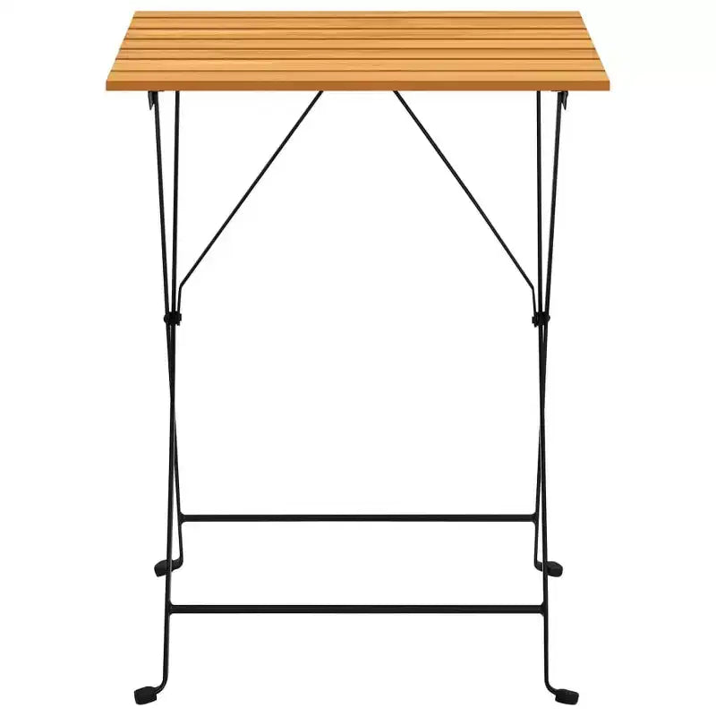 vidaXL Table et chaises de bistrot marron et noir Bois d'acacia massif Moyen