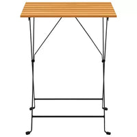 vidaXL Table et chaise bistro Marron et noir Bois d'acacia massif Moyen