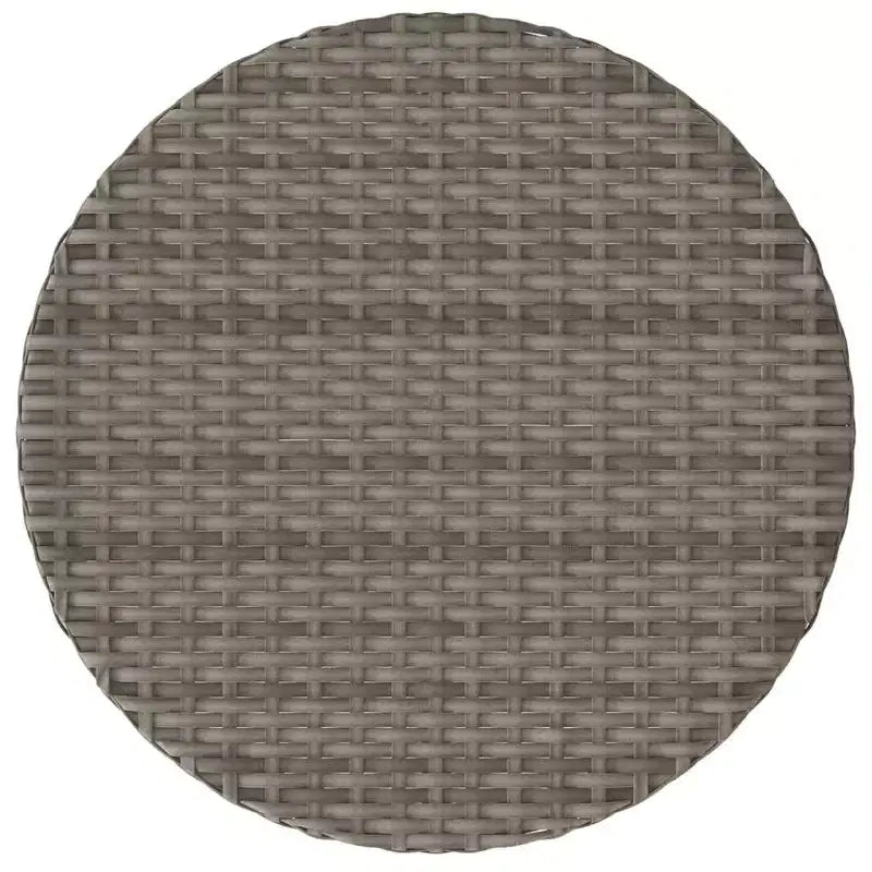 vidaXL Ensemble de bistro 3 pièces en rotin synthétique - Chaises inclinables réglables avec coussins et table ronde, résistant aux intempéries, gris/bleu marine