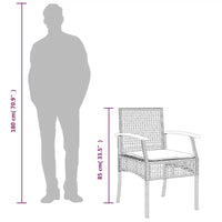 vidaXL Ensemble de bistro 3 pcs avec coussins, Rotin PE gris, Bois d'acacia