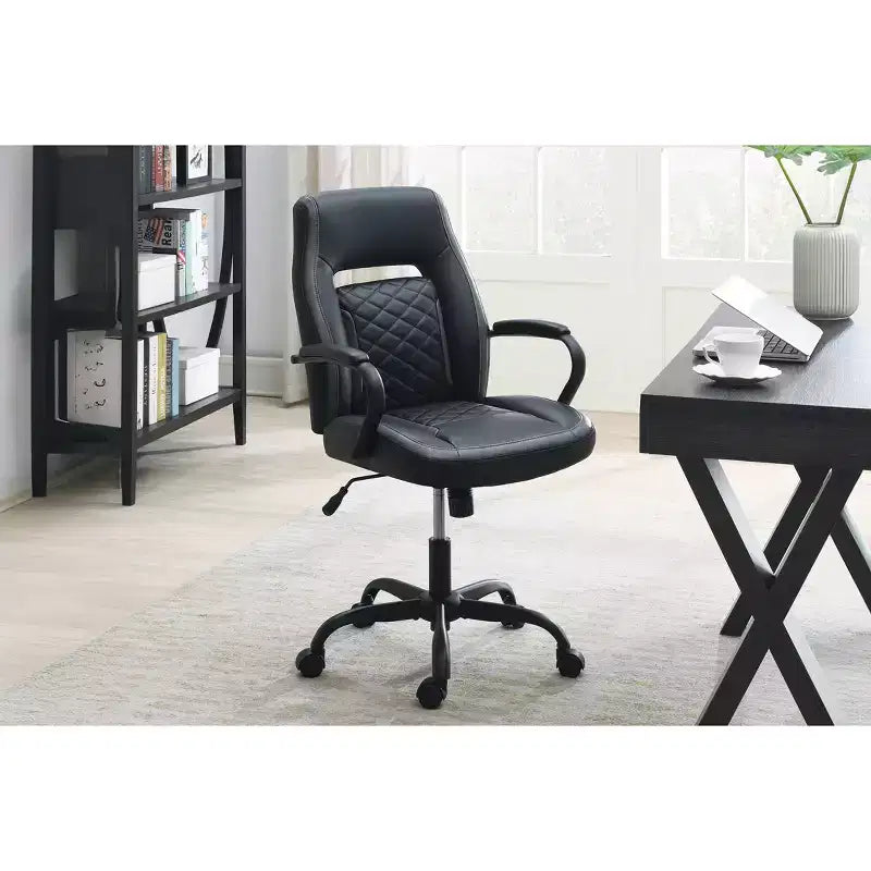 Chaise de jeu Okak avec accoudoirs, chaise croisée avec roulettes, chaise d'ordinateur rembourrée pour étude, bureau, salle de jeux