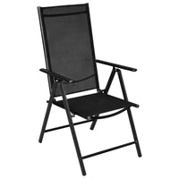 vidaXL Ensemble bistro Noir Aluminium thermolaqué, textilène, verre, acier