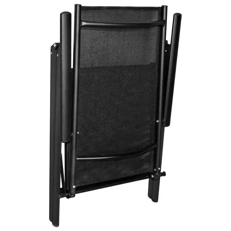 vidaXL Ensemble bistro Noir Aluminium thermolaqué, textilène, verre, acier