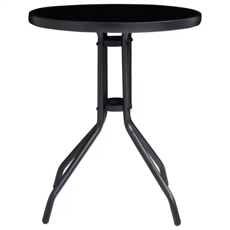 vidaXL Ensemble bistro Noir Aluminium thermolaqué, textilène, verre, acier