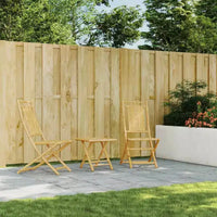 vidaXL Ensemble bistro en bambou naturel pliable carré rustique