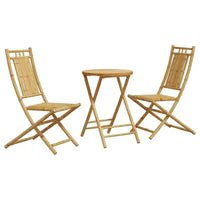 vidaXL Ensemble de bistro bambou naturel moyen ensemble de bistro pliable