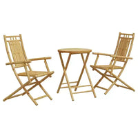 vidaXL Ensemble de bistro Bambou naturel 2 places Ensemble de bistro pliable