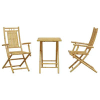 vidaXL Ensemble de bistrot Bambou naturel Bambou Ensemble de bistrot pliant moyen