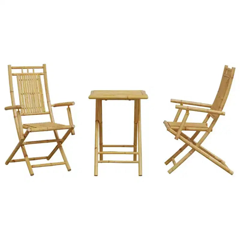 vidaXL Ensemble de bistrot Bambou naturel Bambou Ensemble de bistrot pliant moyen
