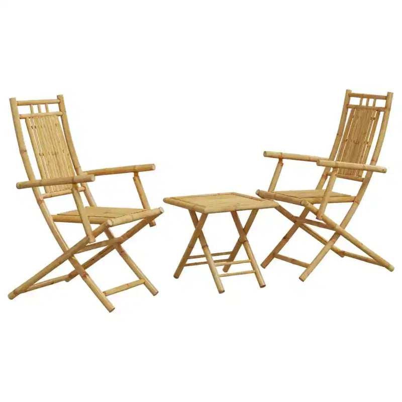 vidaXL Ensemble de bistrot Bambou naturel 3 pièces pliable