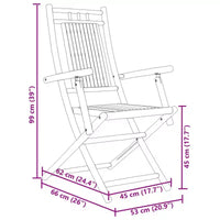 vidaXL Ensemble de bistrot Bambou naturel 3 pièces pliable