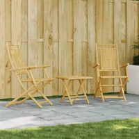 vidaXL Ensemble de bistrot Bambou naturel 3 pièces pliable