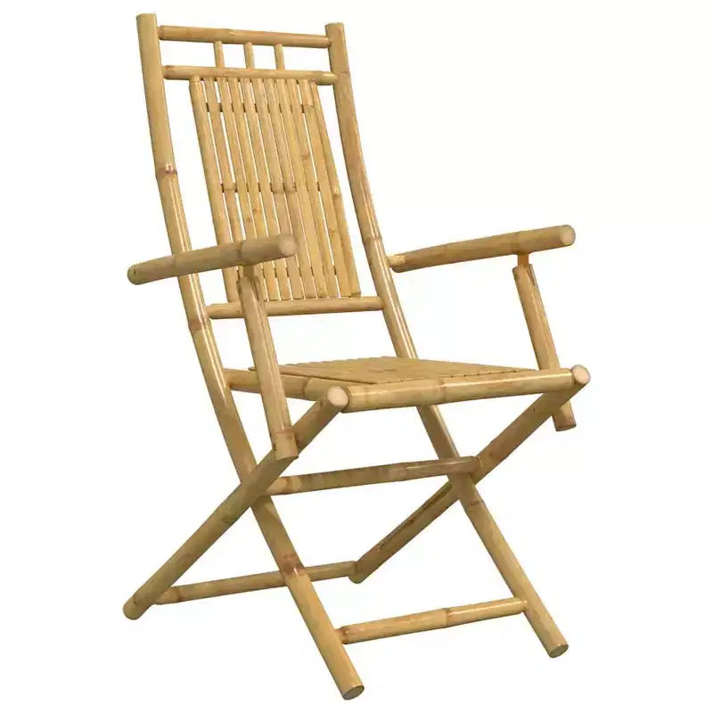 vidaXL Ensemble de bistro en bambou naturel, compact et pliable