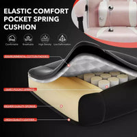 Chaise de bureau rose fleur de cerisier avec repose-pieds, chaise d'ordinateur ergonomique avec support lombaire et appui-tête, base pivotante à 360° et chaises de direction réglables en hauteur