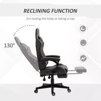 Chaise de Bureau et Gaming Fauteuil Gamer en Cuir PU Diamant, Dossier Haut, Fauteuil Inclinable Pivotant avec Repose-Pieds, Support Lombaire, Hauteur Réglable