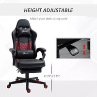 Chaise de Bureau et Gaming Fauteuil Gamer en Cuir PU Diamant, Dossier Haut, Fauteuil Inclinable Pivotant avec Repose-Pieds, Support Lombaire, Hauteur Réglable