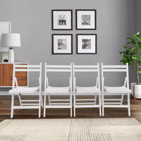 Chaise pliante à lattes en bois pour événements spéciaux - Blanche, lot de 4, CHAISE PLIANTE, STYLE PLIABLE