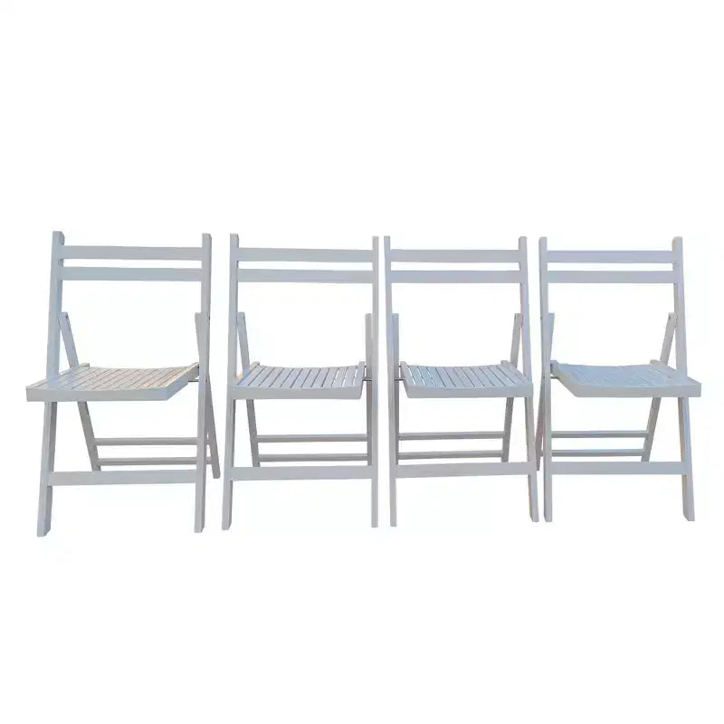 Chaise pliante à lattes en bois pour événements spéciaux - Blanche, lot de 4, CHAISE PLIANTE, STYLE PLIABLE