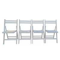 Chaise pliante à lattes en bois pour événements spéciaux - Blanche, lot de 4, CHAISE PLIANTE, STYLE PLIABLE