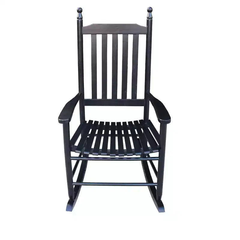 Fauteuil à bascule de véranda en bois NOIR, sans tapis