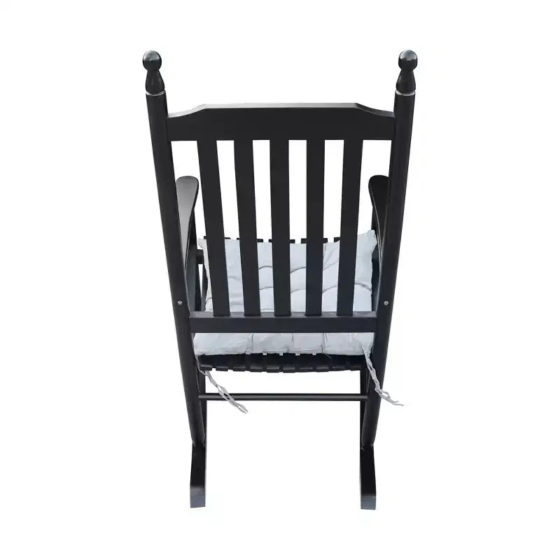 Fauteuil à bascule de véranda en bois NOIR, sans tapis