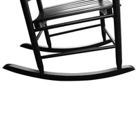 Fauteuil à bascule de véranda en bois NOIR, sans tapis
