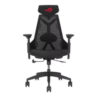 Chaise de jeu ergonomique ASUS ROG Destrier Core, esthétique cyborg futuriste, réglages polyvalents du siège, mode de support de bras pour le jeu mobile, panneau acoustique