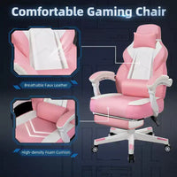 Chaises gaming Celebalcony pour adultes avec repose-pieds, dossier haut, soutien lombaire de massage, chaises d'ordinateur pivotantes à 360° à hauteur réglable