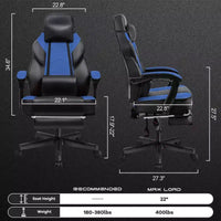 Chaises gaming Celebalcony pour adultes avec repose-pieds, dossier haut, soutien lombaire de massage, chaises d'ordinateur pivotantes à 360° à hauteur réglable
