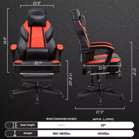 Chaises gaming Celebalcony pour adultes avec repose-pieds, dossier haut, soutien lombaire de massage, chaises d'ordinateur pivotantes à 360° à hauteur réglable