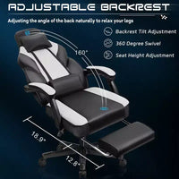 Chaises gaming Celebalcony pour adultes avec repose-pieds, dossier haut, soutien lombaire de massage, chaises d'ordinateur pivotantes à 360° à hauteur réglable