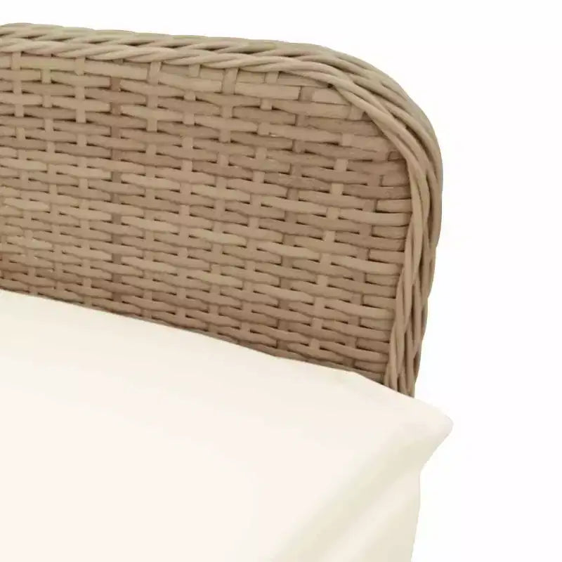 vidaXL Ensemble de bistrot Beige, Rotin PE Marron, Acier, Verre Trempé 6 places