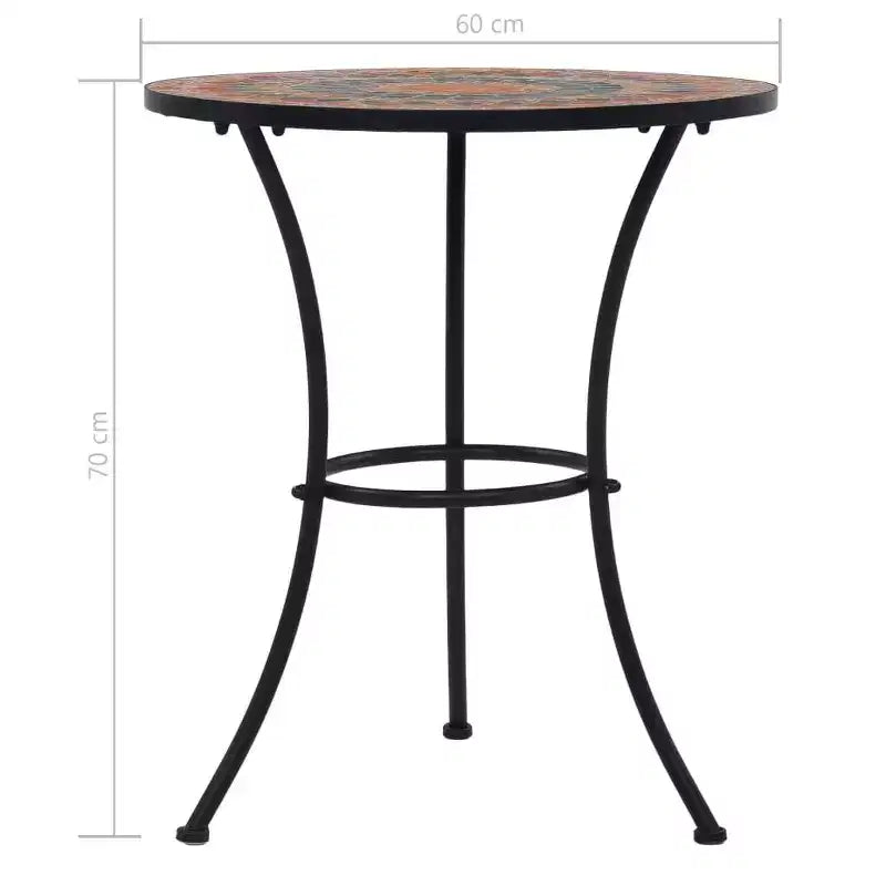 vidaXL Salon de bistrot Mosaïque Terre cuite Fer enduit de poudre, carreaux en céramique