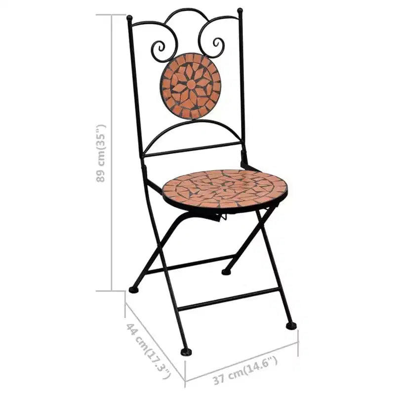 vidaXL Salon de Bistro Mosaïque Terre Cuite et