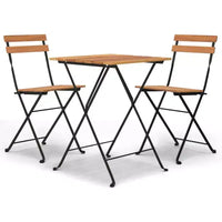 vidaXL Ensemble bistro pliant 3 pcs Bois de teck massif et acier