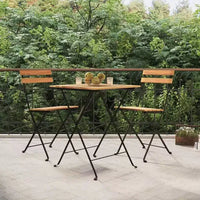 vidaXL Ensemble bistro pliant 3 pcs Bois de teck massif et acier