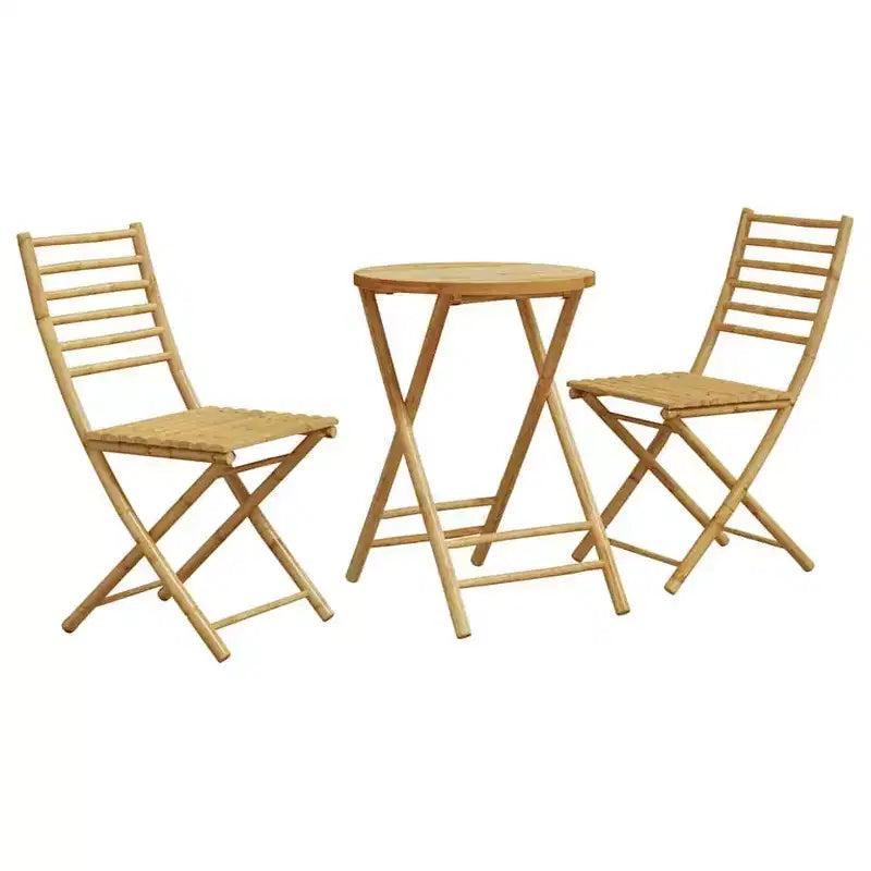 vidaXL Ensemble de bistrot Bambou naturel Bambou Taille standard Pliable