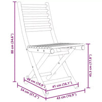 vidaXL Ensemble de bistrot Bambou naturel Bambou Taille standard Pliable