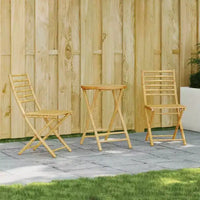 vidaXL Ensemble de bistrot Bambou naturel Bambou Taille standard Pliable