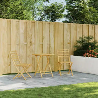 vidaXL Ensemble de bistrot Bambou naturel Bambou Taille standard Pliable