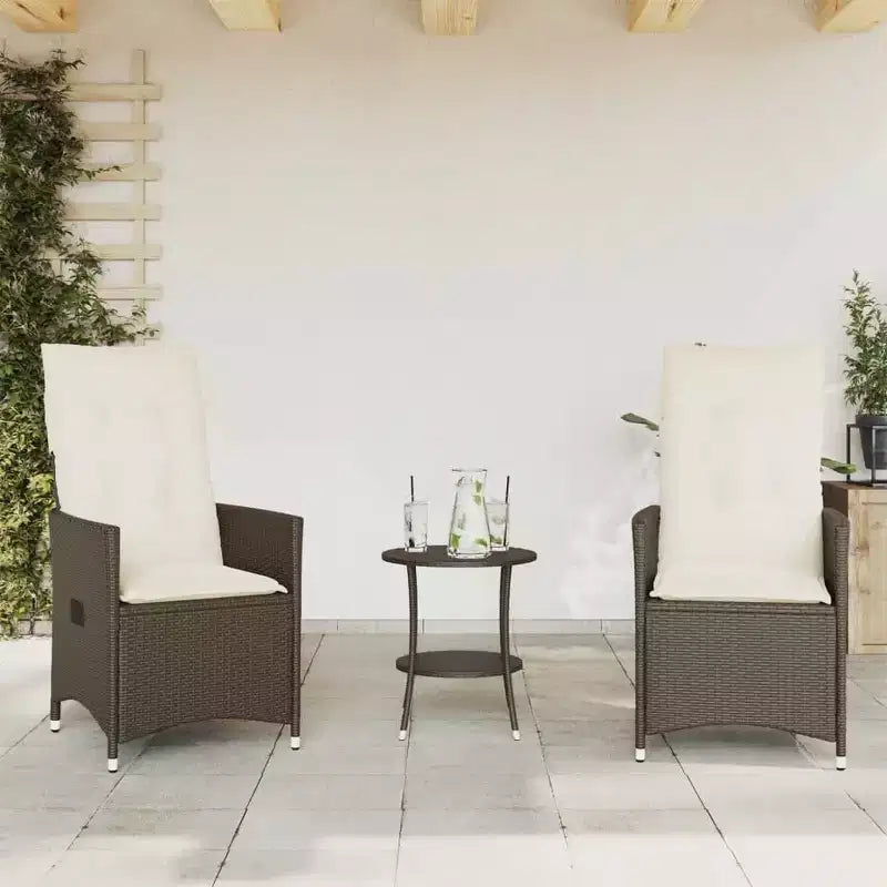 vidaXL Ensemble de bistrot avec coussins en résine tressée