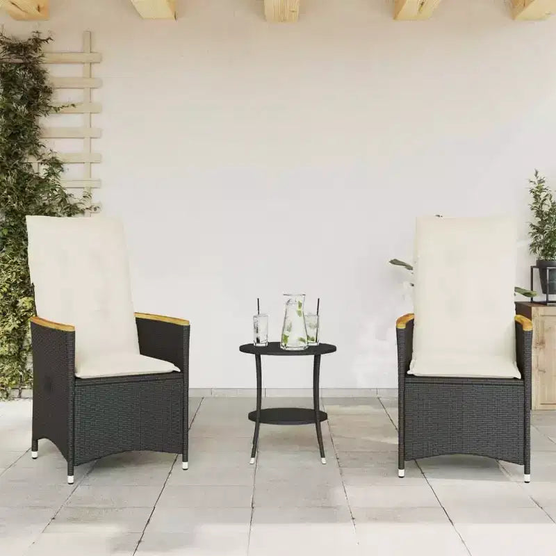 vidaXL Ensemble de bistrot avec coussins en résine tressée
