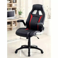 Chaise de jeu ergonomique réglable TUYOHW, chaise pivotante à 360° avec roulettes, chaise d'ordinateur noire/rouge pour le bureau et la maison, chaise de loisirs polyvalente