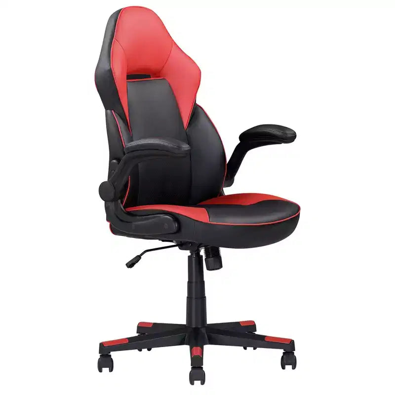 TUYOHW Chaise de jeu ergonomique réglable Chaise pivotante à 360° avec roulettes, Chaise d'ordinateur noir/rouge pour le bureau et la maison, Chaise de loisirs polyvalente, Noir/Rouge