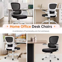 Chaise ergonomique en maille respirante KERDOM avec support lombaire, accoudoirs relevables, chaise de bureau gamer pour la maison ou le bureau