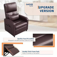 Fauteuil inclinable électrique Acekool, inclinable en cuir PU réglable avec port USB, poches latérales, canapé individuel ergonomique pour salon, cinéma maison