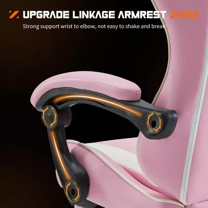 Chaise de jeu ergonomique TUYOHW avec repose-pieds, fauteuil inclinable en cuir PU avec appuie-tête et accoudoir fixe, chaise d'ordinateur pour le bureau et l'étude