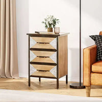 Meuble de Rangement en Bois pour Entrée, Commode 3 Tiroirs sur Pied pour Salon, Chambre, Couloir, Bureau, Salle de Bain, Cuisine